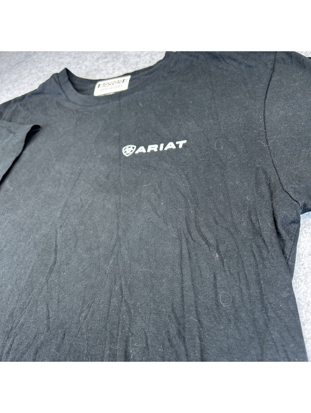 Ariat Short Sleeve T Shirt Mens L Black Back Graphic Work Rugged Western